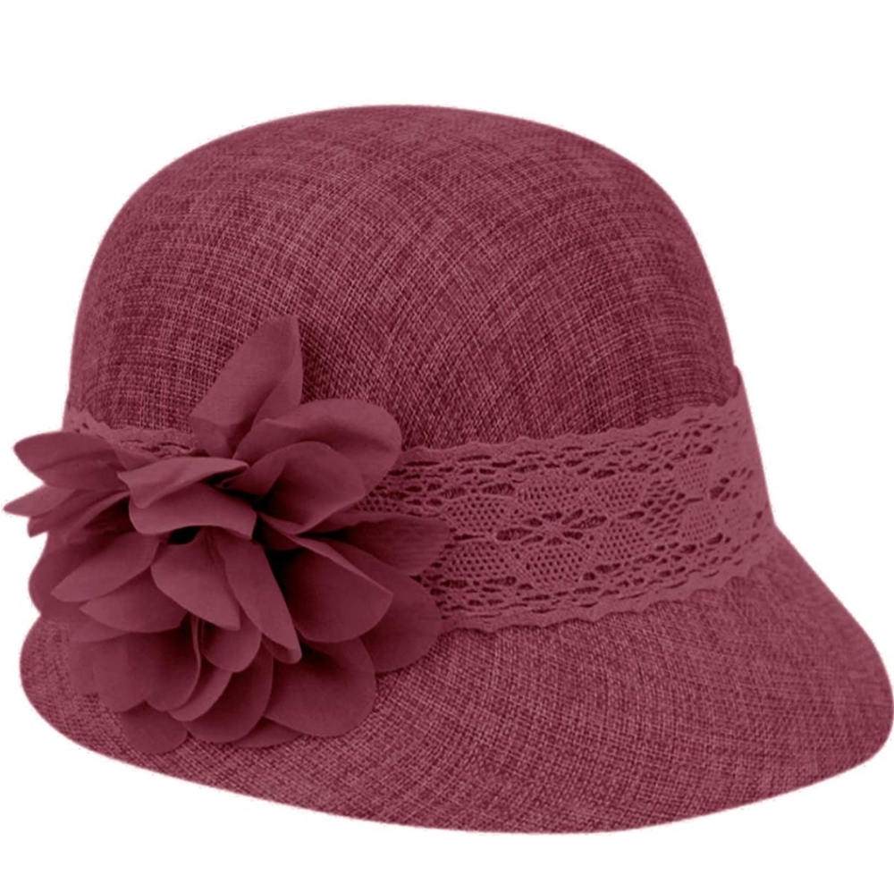 Women's hat Gatsby Linen Cloche Hat with Lace Band